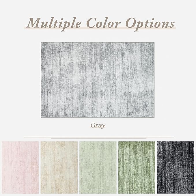 Light Grey Modern Rug for Bedroom 3x5 Minimalist Abstract Style Low Pile Floor - Image 5