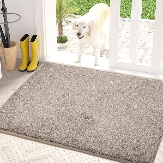 PURRUGS Dirt Trapping Door Mat 31.5" x 47", Non-Slip Machine Washable Entry Rug by PURRUGS