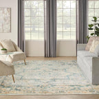 Nourison Home Astra Machine Washable Light Blue 7'10" x 10' Area Rug - Image 3