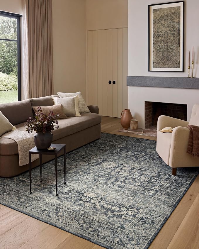 Loloi Amber Lewis Josie Collection JOS-01 Ocean/Natural 2'-6" x 12'-0" by Loloi