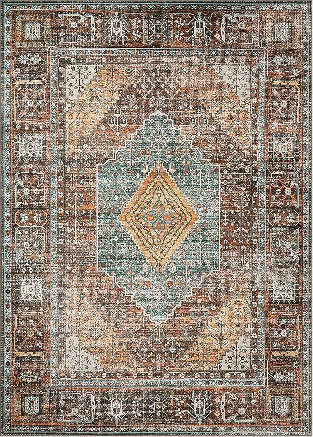 GENIMO 3x5 Area Rugs for Living Room, Machine Washable Non Slip Vintage Rugs - Image 8