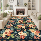 DUKINO 8x10 Area Rug, Floral Washable Rugs - Image 3
