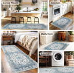 XWZO Runner Rug 2x10ft for Long Hallways, Washable Non-Slip Low Pile Area Rug - Image 2