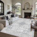 HUGEAR Machine Washable Area Rugs 9x12 Vintage Blue Large Living Room Bedroom by HUGEAR