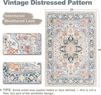 XWZO Entryway Area Rug 2x3ft — Soft Vintage Low Pile Non-Slip Door Floor Mat - Image 2