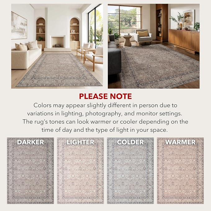 Kuden 8x10 Large Area Rug, Machine Washable Area Rug - Image 9