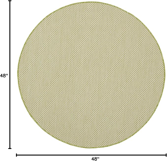 Nourison Home Courtyard Ivory Green 4' x Round Area Rug - Image 2