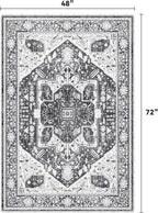 EnHomee 4x6 Washable Area Rugs for Bedroom, Boho Vintage Rugs, Foldable Area - Image 2