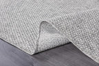 CAMILSON Indoor and Outdoor Runner Rug Gray Solid Boho Woven Design - Image 3