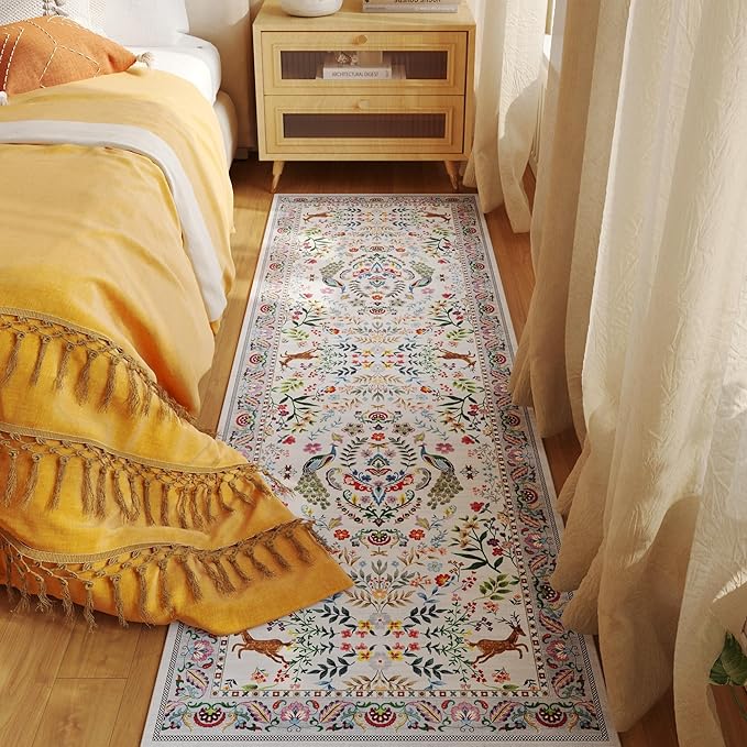 Rugcomf Runner Rug Washable Kitchen Runner 2'x 6'Runner Rug Floral Non-Slip - Image 4