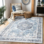 Area Rug 9×12, Large Vintage Boho Rug, Ultra-Soft Low Pile, Non Slip, Stain - Image 6