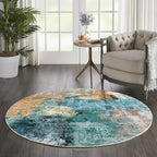 vivorug Round Rug 6ft Abstract Round Area Rug Non-Slip Indoor Carpet - Image 2