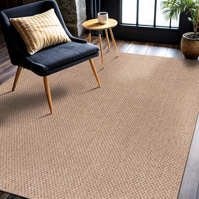 CAMILSON Easy Jute Rug 4x6, Indoor Outdoor Natural Color Farmhouse Area Rugs - Image 9