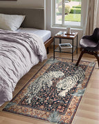 Moynesa Tiger Machine Washable Rug, 3 x 5 Entryway Area Rug Non Slip Vintage - Image 6