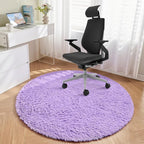 Andency Purple Round Area Rug for Bedroom, Shag Circle Rug 4'X4' for Room - Image 8