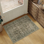 Light Brown Entryway Area Rug 2x3 Vintage Indoor Kitchen Washable Door Mat by PureCozy