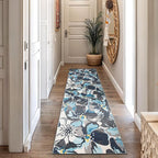 Rugshop Modern Large Floral Non-Slip Area Rug Runner 2' X 7' Gray-Blue - Image 9
