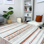 Alfa Rich 7x10 Beige Terracotta Washable Area Rugs - Image 5