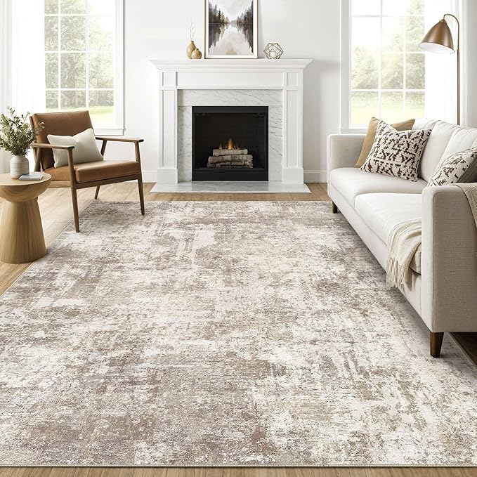 7x10 Area Rug Living Room: Washable Large Abstract Soft Rugs Stain Resistant by LOONGRUG
