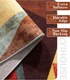 YIHOUSE Brown Rustic Area Rugs 3x5, Geometric Burnt Orange Area Rug Non Slip - Image 4