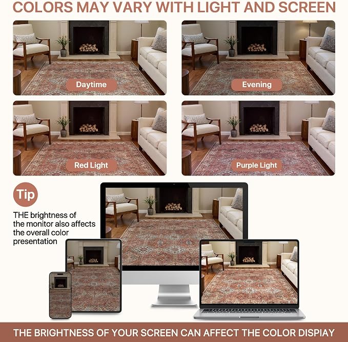Bavni Clearance 6x9 Area Rugs for Living Room, Machine Washable Rug Non Slip - Image 7