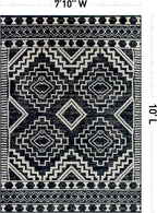 Rugshop Southwestern Black and White Tribal Area Rug – Geometric Diamond - Image 2