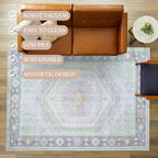 Fame Living Washable Area Rug. Modern Farmhouse. Vintage. Turkish. Bohemian. - Image 3