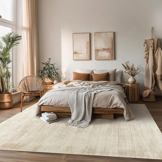 6x9 Area Rugs for Living Room, Washable Tan Beige Neutral Abstract Boho Modern - Image 9