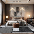 Rugshop Modern Geometric Gray Area Rug, Fade-Resistant Carpet - Image 10