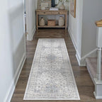 HUGEAR Machine Washable Hallway Runner Rugs 2x6 Vintage Blue Neutral Style Non - Image 2