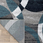 Rugshop Blue Modern Geometric Indoor Area Rug, Overlapping Circle Pattern - Image 7