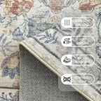 Washable Living Room Rug: 9x12 Boho Floral Soft Area Rug - Image 6