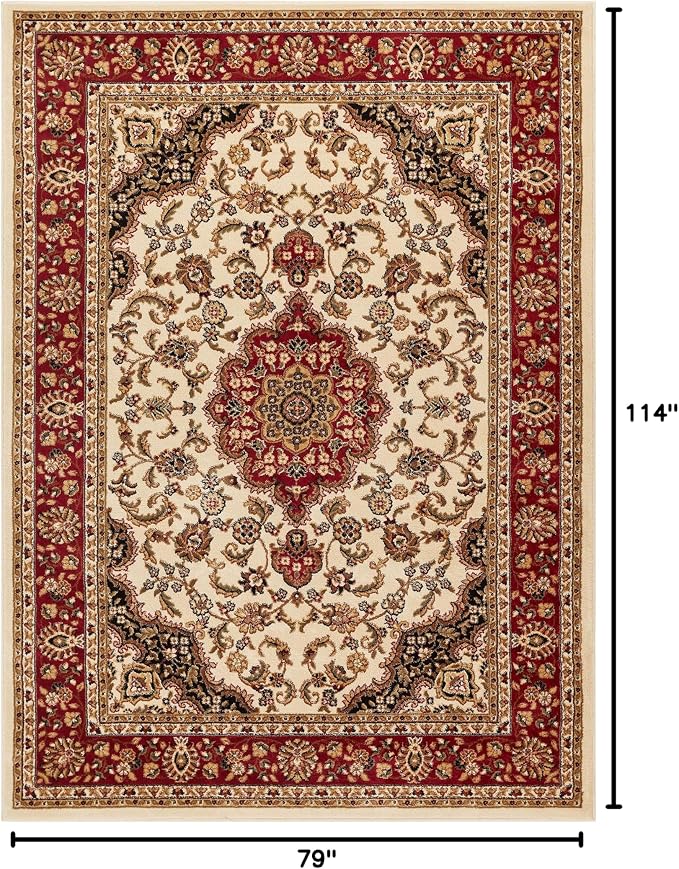 Well Woven Barclay Collection Medallion Kashan Ivory 6x9 Area Rug - Image 3