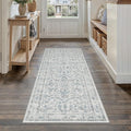 Blue 2x6 Runner Rug Vintage Area Carpet Hallway Indoor Kitchen Washable Low by PureCozy