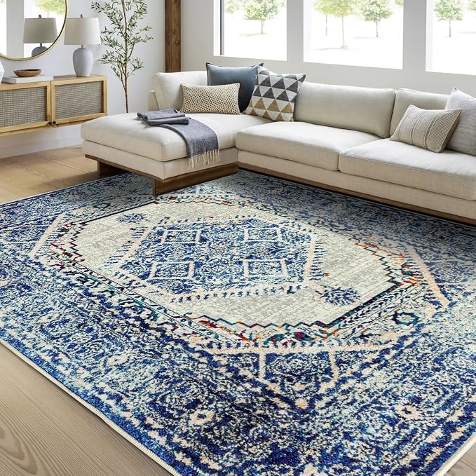 Easy-Going Area Rug 6x9 Washable Boho Rugs by Easy-Going