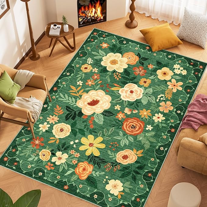 DUKINO 8x10 Area Rug, Floral Rugs - Image 2