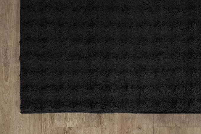 CAMILSON Modern Black Non Slip Rug 5x7 Ultra Soft High Pile Area Rugs Non Skid - Image 3