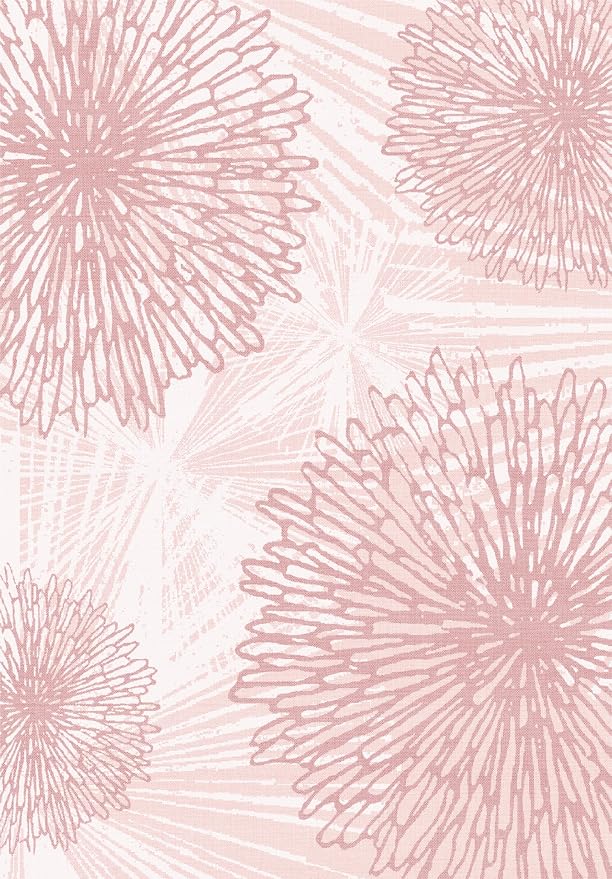 WITSHOCK Pink Rugs 7x9 for Bedroom Girls, Floral Modern Distress Print Pattern - Image 7