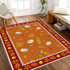 Fallen Leaves Carpet for Kitchen, Autumn Pumpkins - Image 2