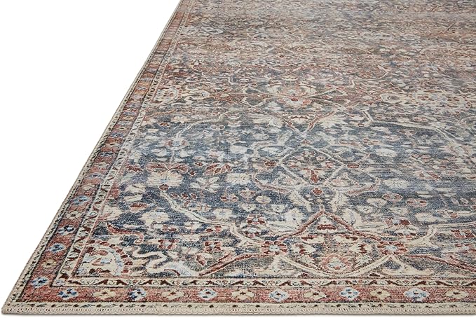 Loloi Chris Loves Julia Jules Collection JUL-06 Denim/Spice 2'-6'' x 9'-6'' - Image 6