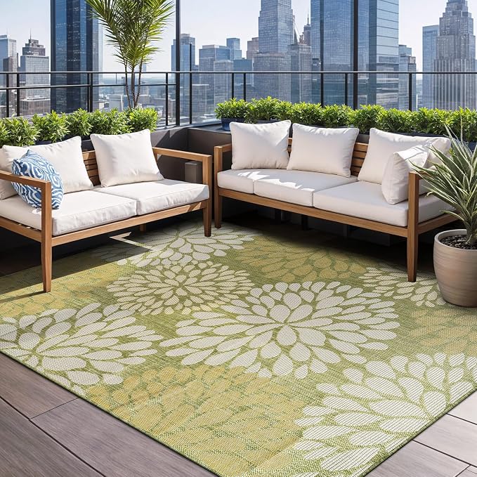 Beverly Rug Outdoor Rug 9x12 Modern Exotic Tropical Leaf Area Rugs - Image 5