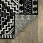Rugshop Southwestern Black and White Tribal Area Rug – Geometric Diamond - Image 5