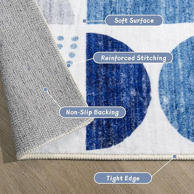 MUJOO 3x5 Rug Washable, Small Throw Floor Carpet Non Slip Soft Indoor Modern - Image 6