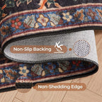 Kokia Boho Vintage Floral Area Rugs, Washable Oriental Botanical Rugs - Image 8