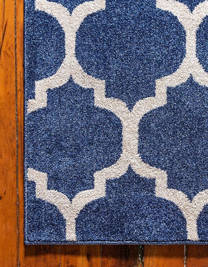 Rugs.com Lattice Collection Rug – 7' x 10' Dark Blue Medium Rug Perfect - Image 6