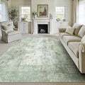 10x12 Washable Area Rug Sage Green Abstract Living Room Bedroom Carpet Neutral by WondRg