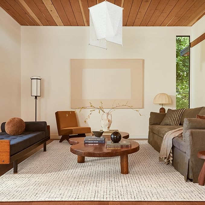 Rugs USA Melrose Cream, Wool & Cotton, Soft and Cozy, High Traffic, Stain by RugsUSA