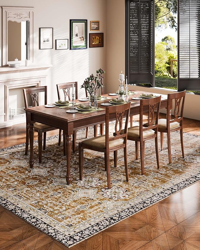 VEVOR 9 x 12 ft Area Rug Large Washable Rug Non-Slip and Tear-Resistant Soft - Image 5
