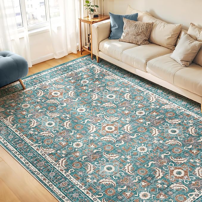 WITSHOCK Living Room Area Rugs 8x10: Soft Non-Slip Backing Washable Rugs by WITSHOCK