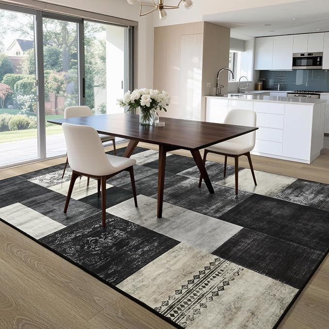 Tepook Modern Area Rug for Living Room, 5x7 Geometric Large Rugs for Bedroom - Image 5
